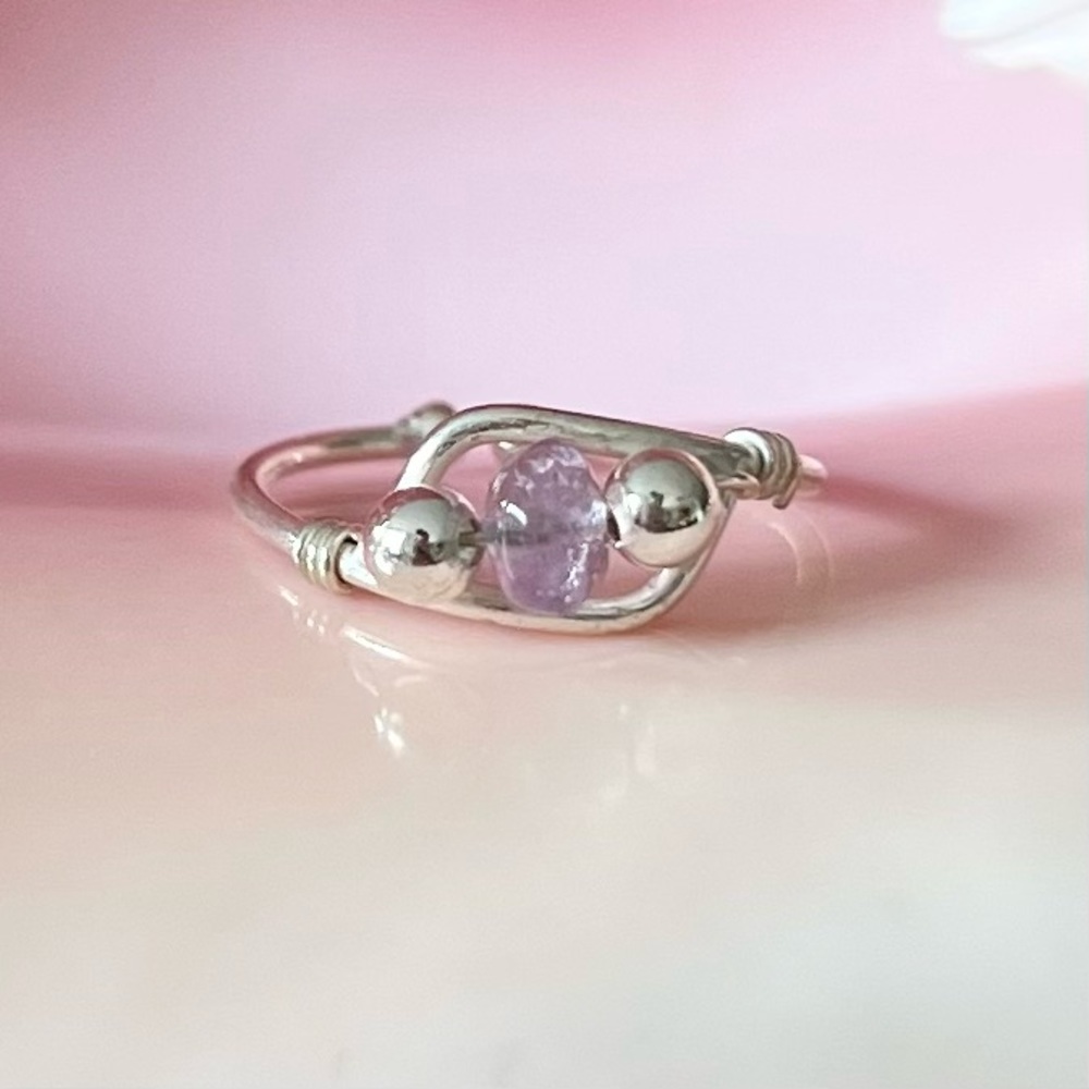 Sterling Silver Amethyst Midi Ring Toe Ring